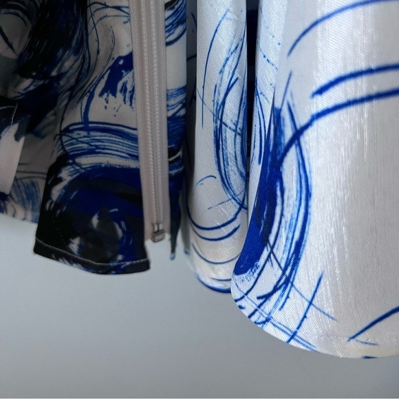 Samuel Dong Midi Dress • XS • Blue/Black/White Abstract Print - Picture 10 of 12